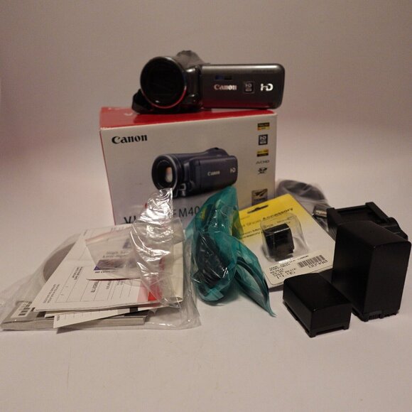 Canon Other - Canon VIXIA HF M400 HD Camcorder With Batteries, Battery Charger, Cables, & CDs!